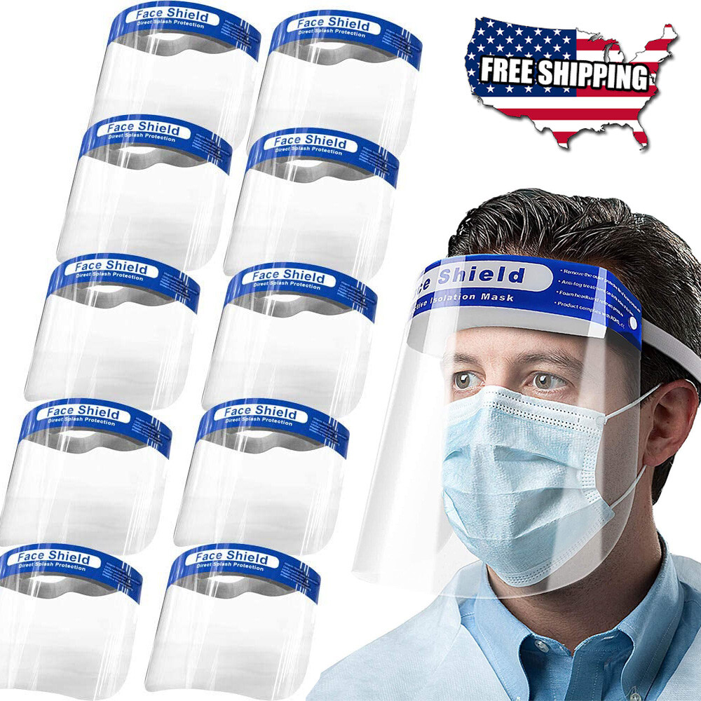 Reusable Washable Clear Full Safety Face Shield Visor Mask Anti Fog Protection