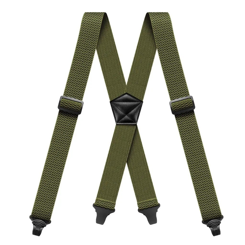 Heavy Duty Elastic Suspenders for Men Trouser Pants Braces Strap Work Belt