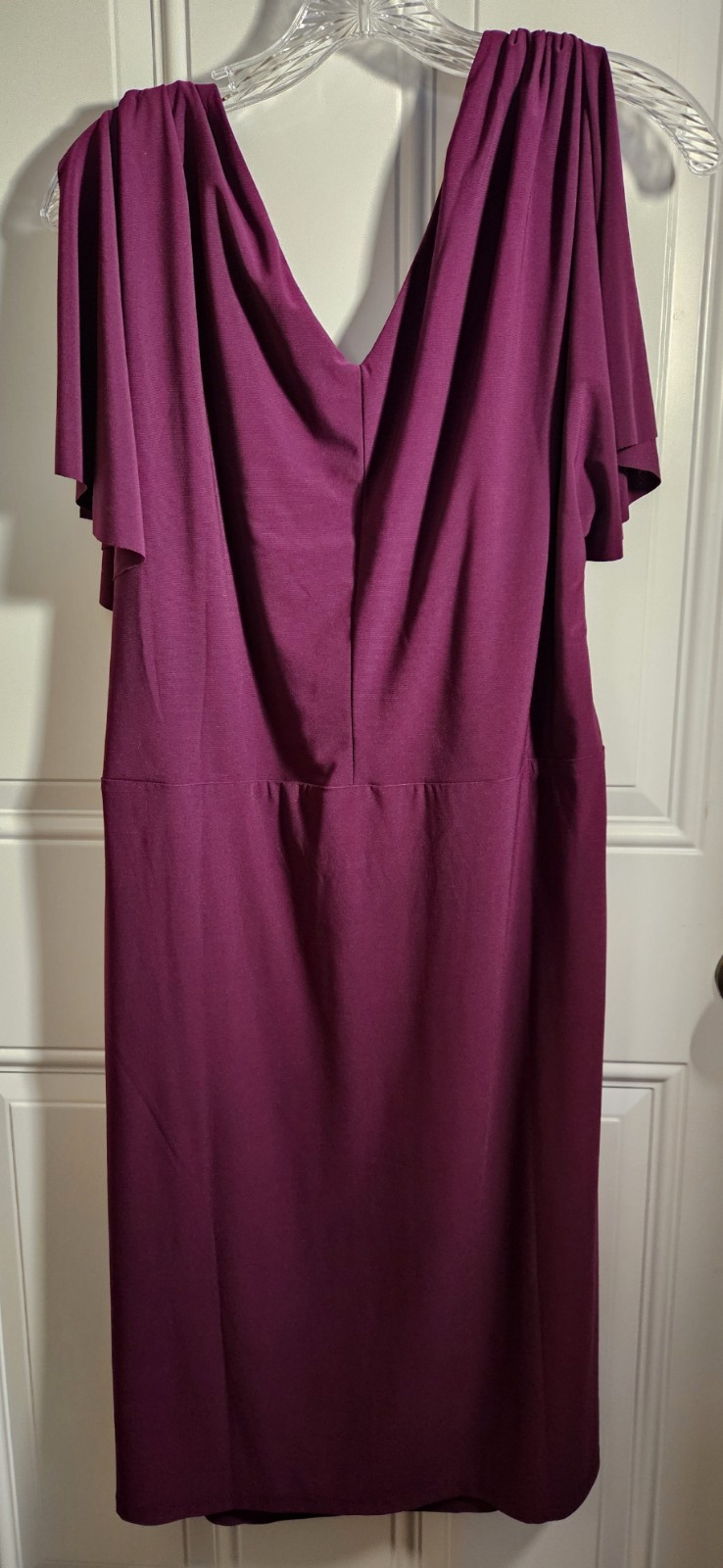 Chaps Womens Beach Berry Dress Split Sleeve Faux Wrap Size 16W NEW With Tags