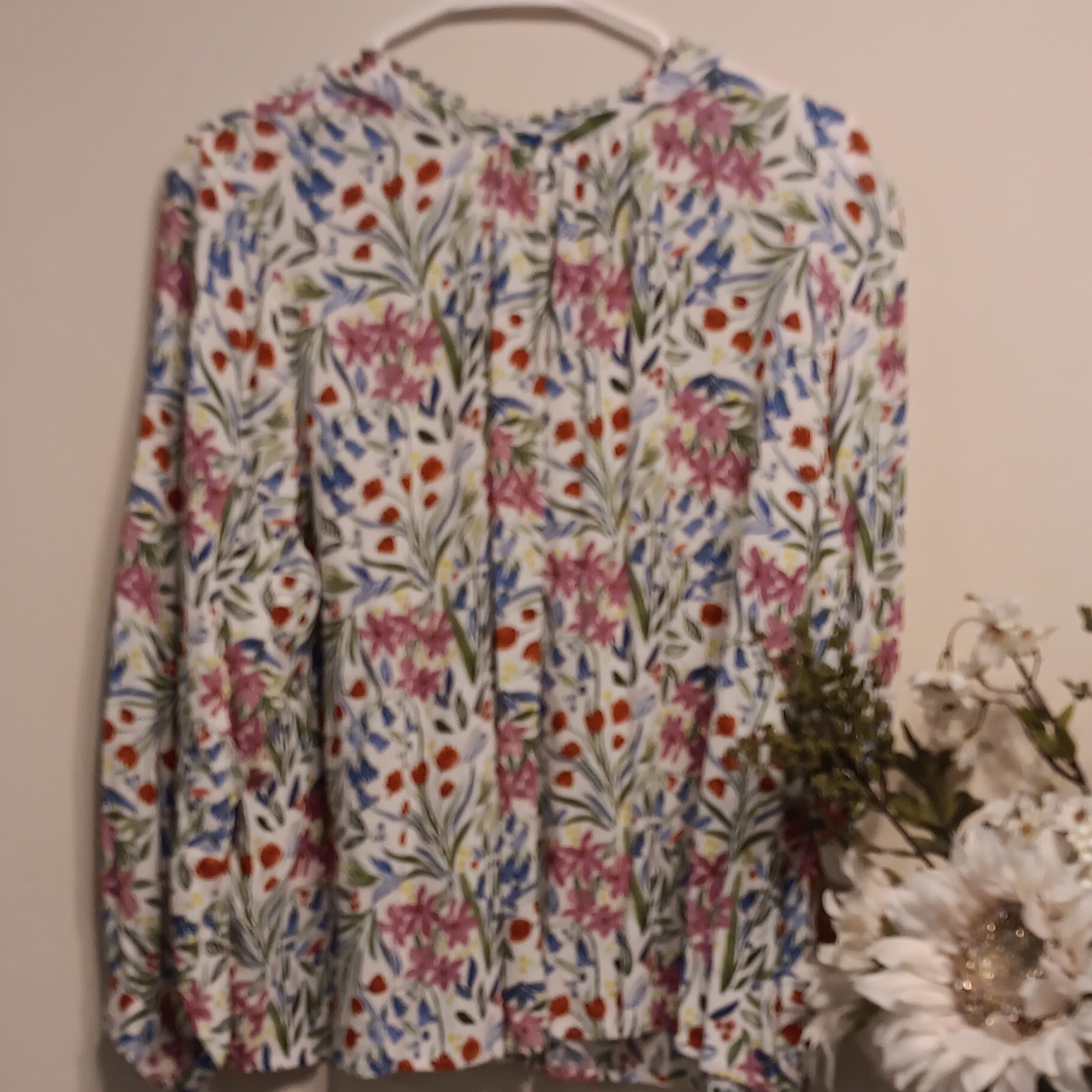 Style & Co. Multicolor Floral Long Sleeve Button Front Blouse Plus 3X