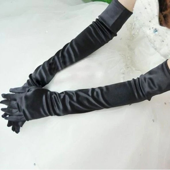 Stretchy Long Opera Gloves Party Satin Gloves Adult Size Elbow Length Wedding US