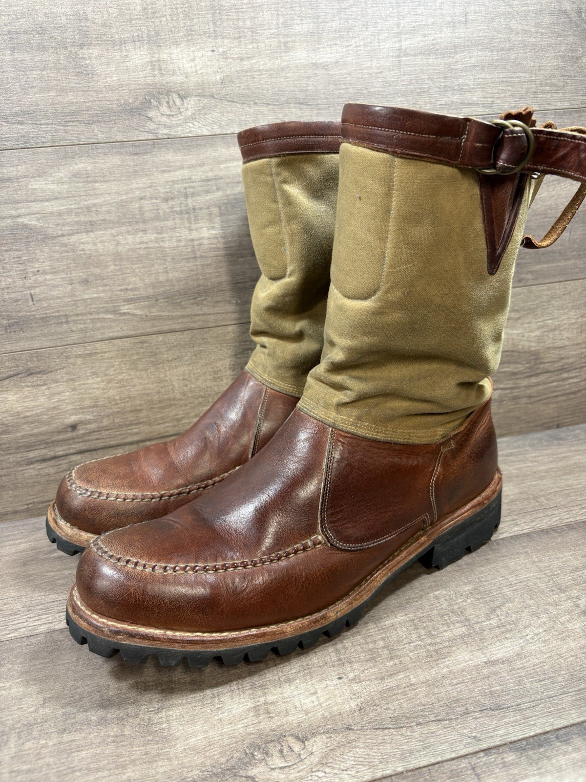 Timberland Boot Company Boots Brown Leather Vibram Mens Size 13