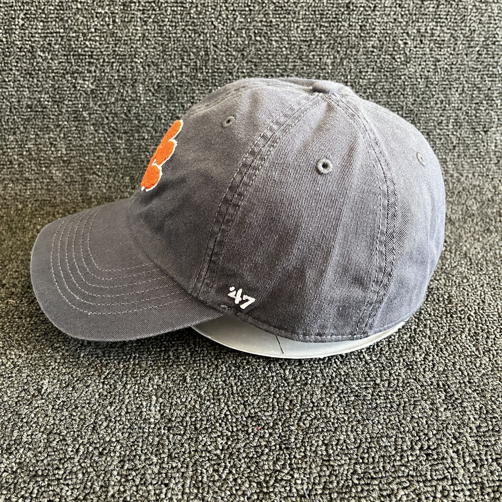 ’47 Brand Clemson Tigers Baseball Cap Strapback Grey Orange Paw Print One Size N
