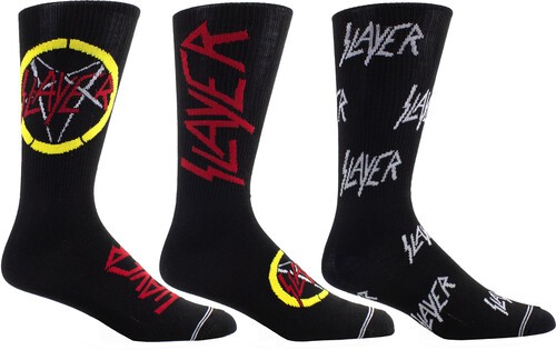 Slayer – Perri’s – Slayer – Crew Socks (3 Pack Collector Guitar Shape Tin) [New