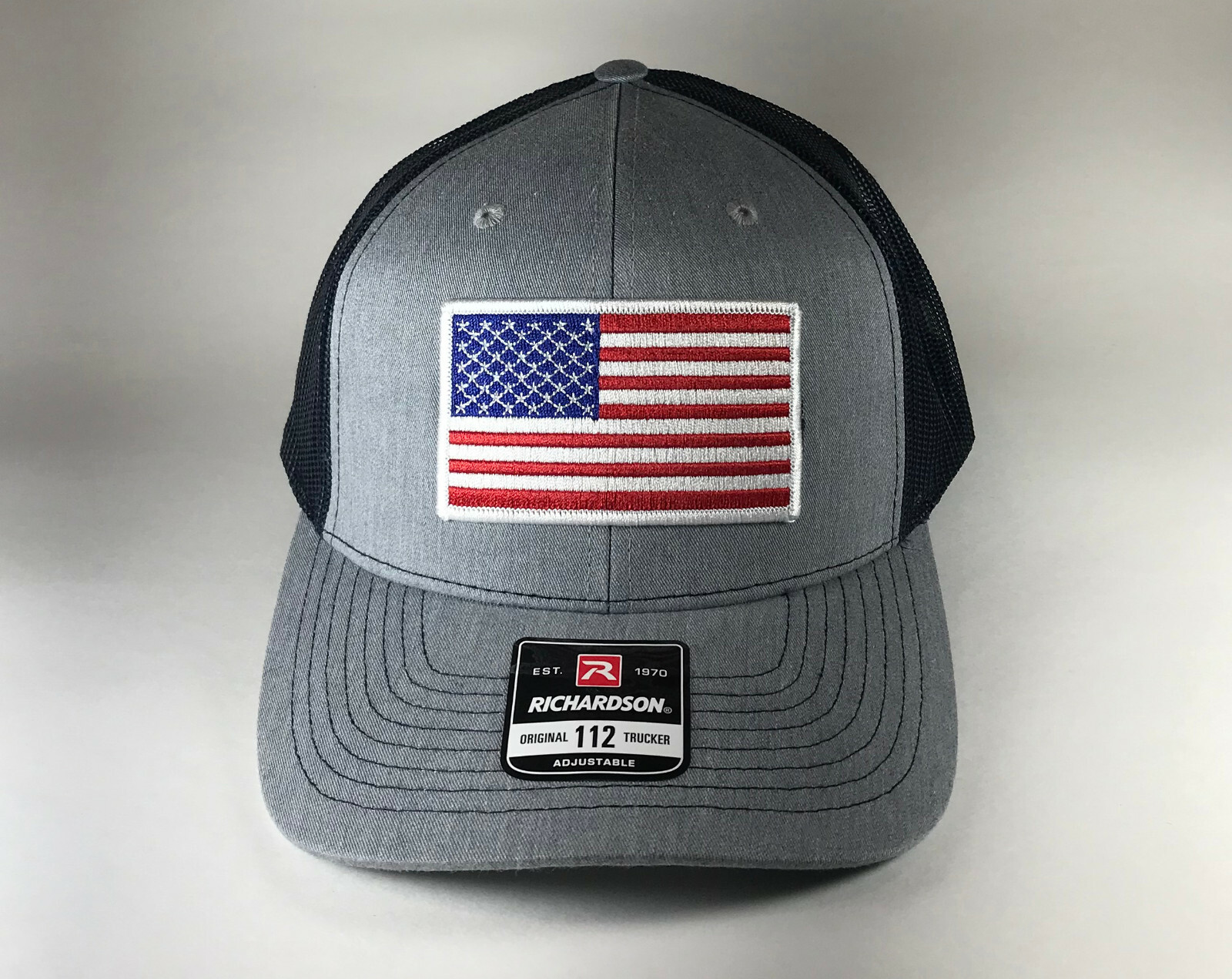 Richardson 112 American Flag 6 Panel Adjustable Snapback Trucker Mesh Hat