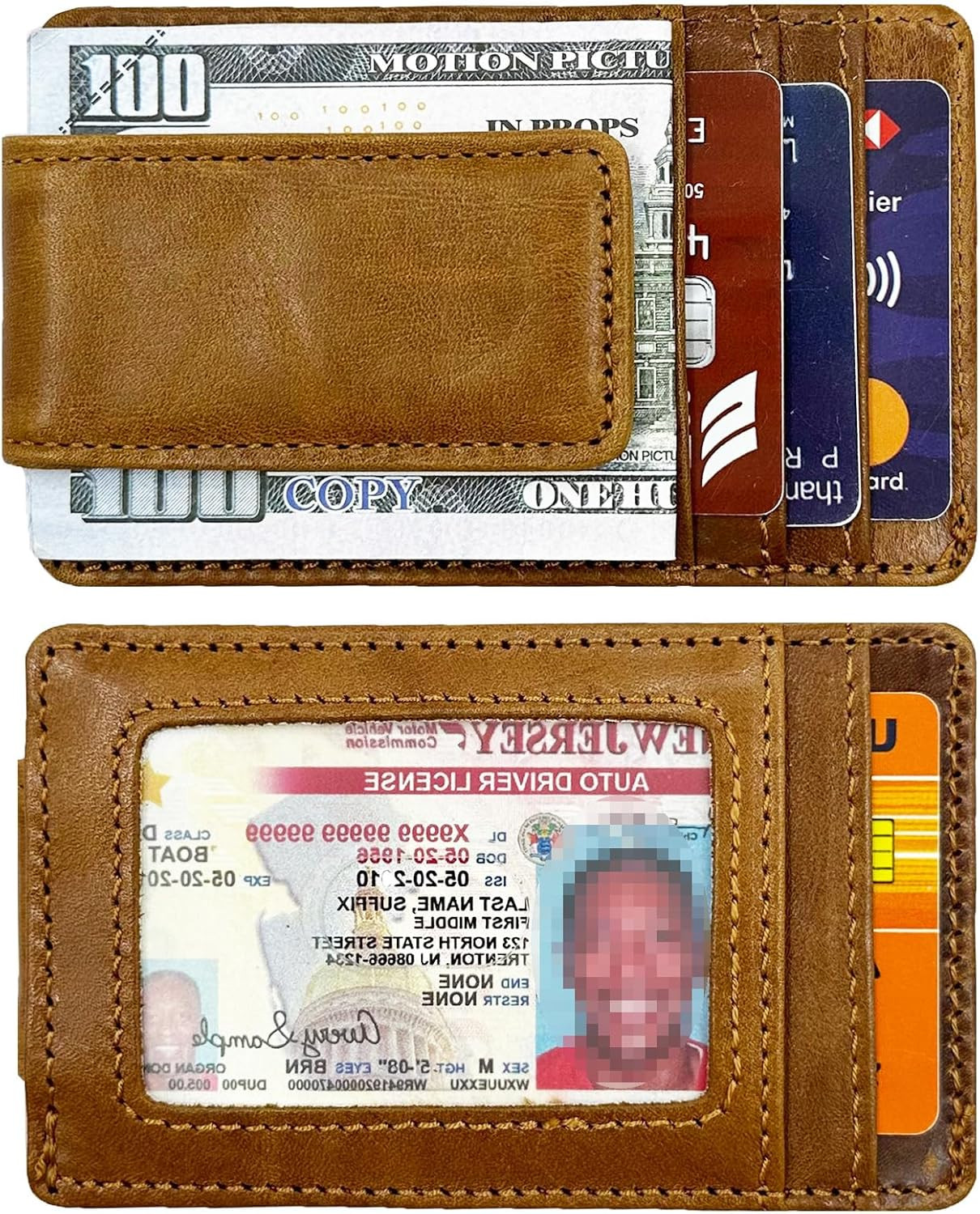 Front Pocket Wallets for Men with Magnet Money Clip RFID Blocking Leather Minima