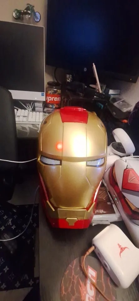 Iron Hero Electronic Helmet Wearable Auto Opening Mask LED Cosplay Adult