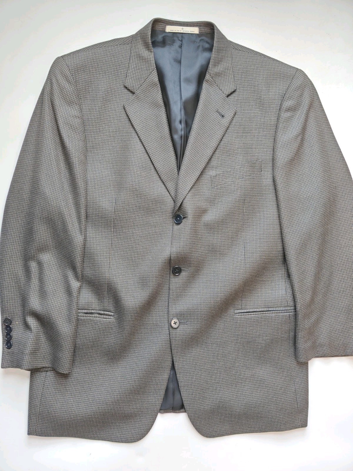 🇺🇸 Joseph Abboud Mens Wool Sports Coat 42R Black Gold USA 3 Button