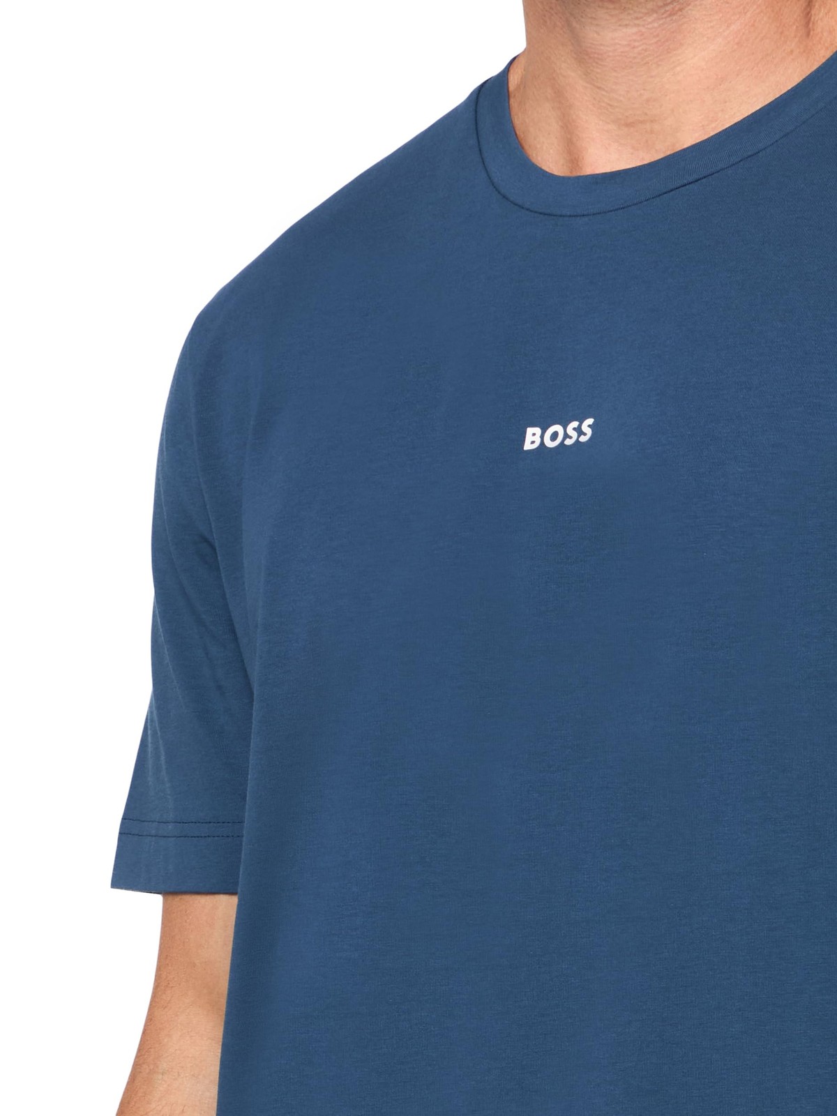 Hugo BOSS Men’s Chest Logo Regular Fit Cotton T-Shirt Medium Pacific Blue