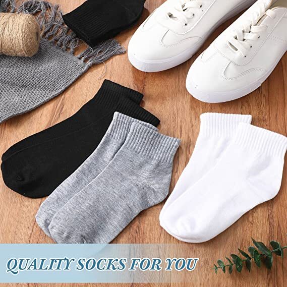 Lot 12 Pairs Mens Womens Ankle/Quarter Crew Socks Sport Casual Cotton Socks US