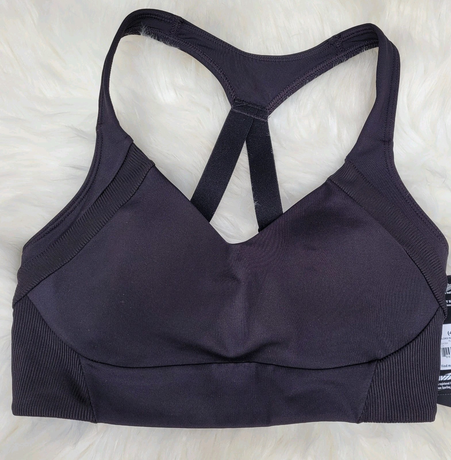 Avia Split Racerback Black Sports Bra Athletic Adjustable Straps Women’s Medium