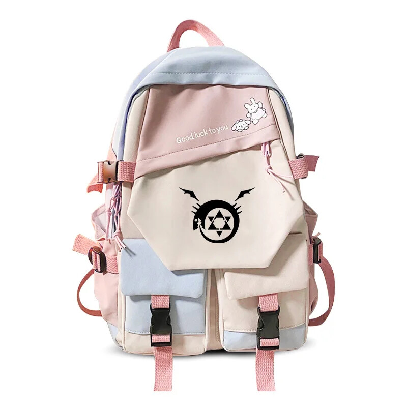 Fullmetal Alchemist Backpack School Bag Cartoon Laptop Travel Rucksack Outdoor