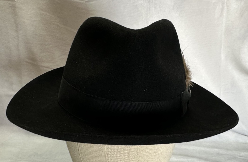 VINTAGE MAYSER CLASSIC Hutmacher Seit 1800 FEDORA BLACK GERMANY SIZE 57 – PREOWN