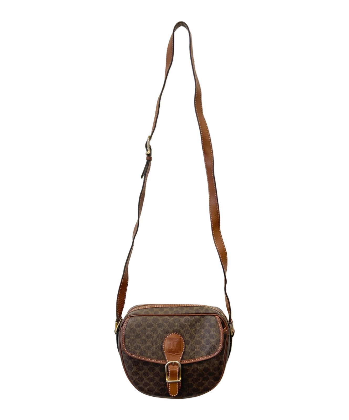 CELINE Macadam Shoulder Bag Brown Women Pre-owned Japan F/S USED