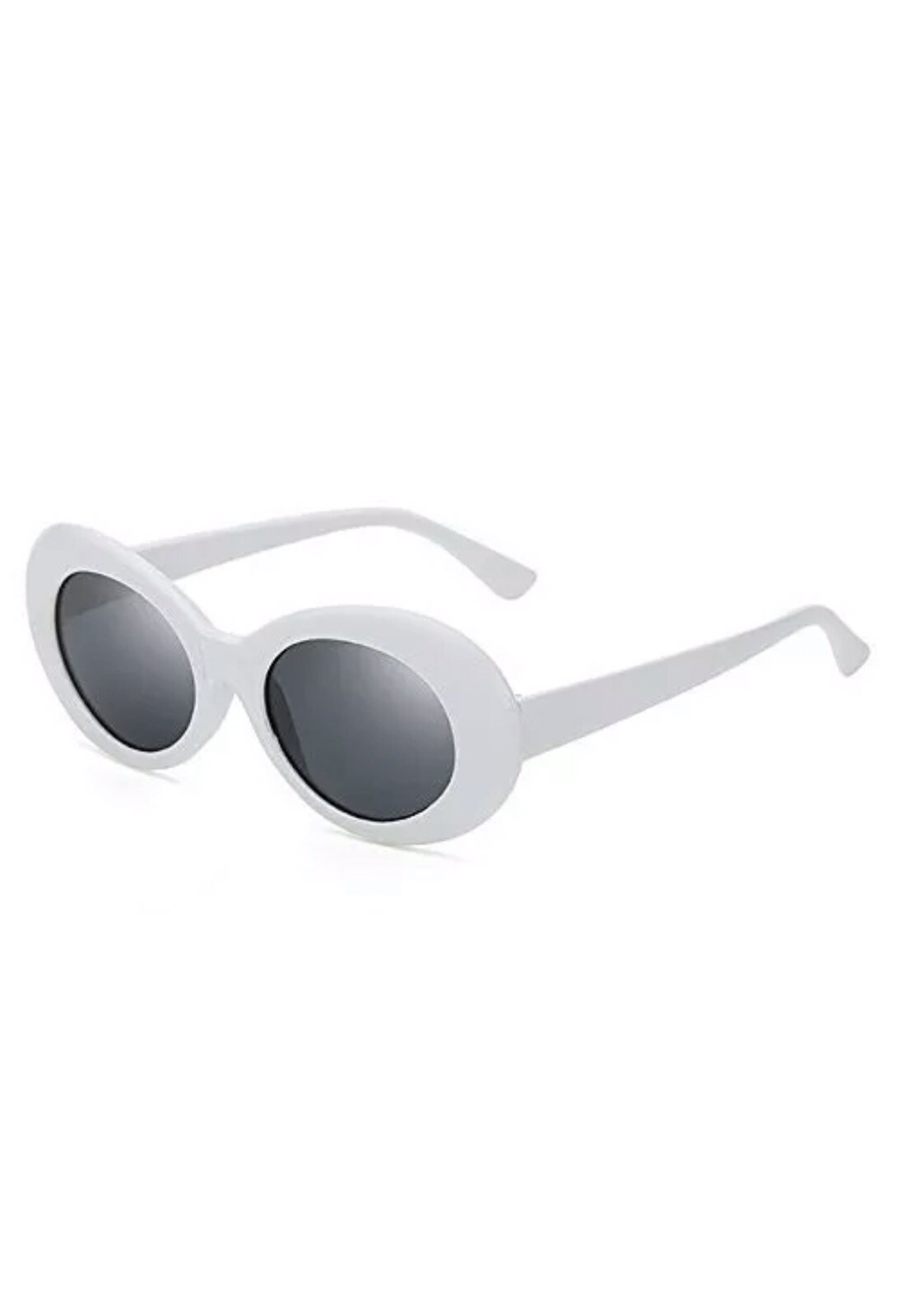 Clout Goggles White Vintage Cool Glasses Kurt Cobain Oval Rapper Bold Free Ship