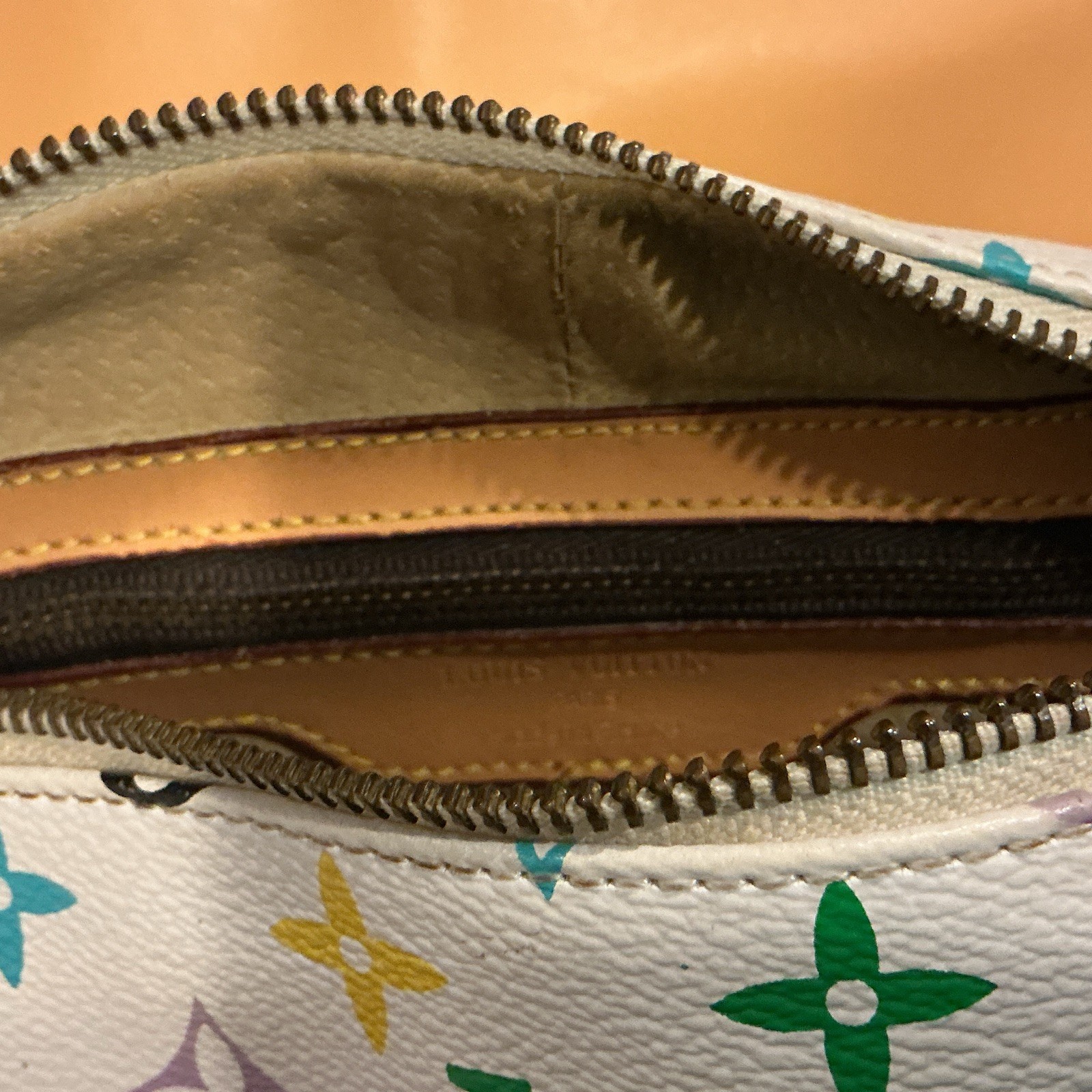 Louis Vuitton Monogram Multicolore White Papillon Cylinder Satchel w/ Padlock