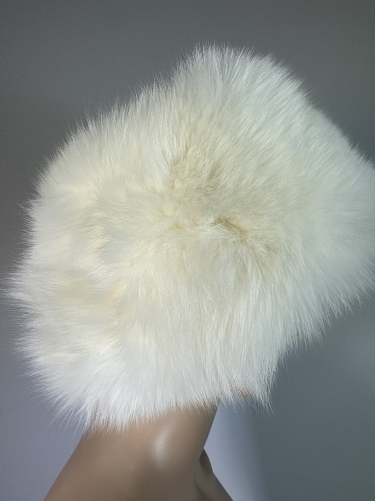 Winter Fur White Women’s Warm Fluffy Hat With Scarf