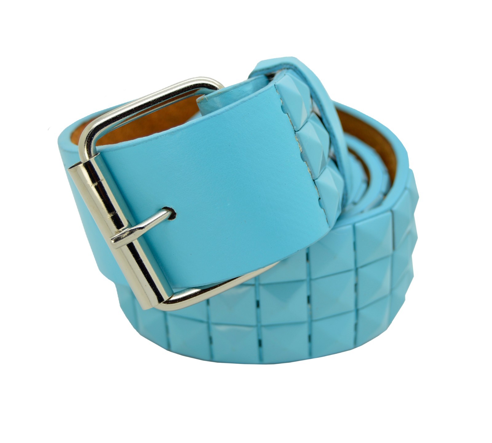 Punk Rock Rivet Metal Faux Leather Blue Studded Belt