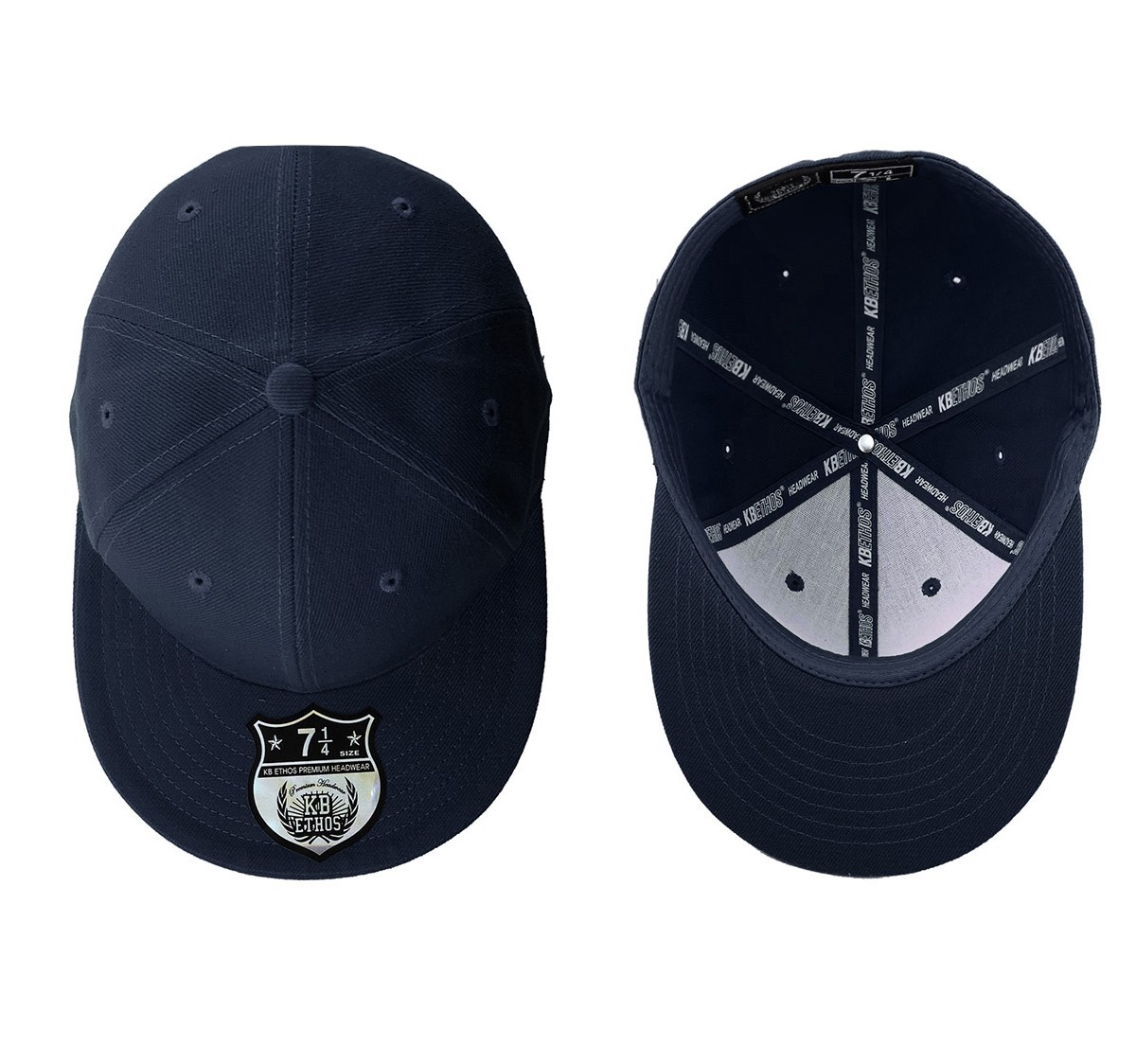 Premium Solid Fitted Baseball Cap Hat Blank Plain Flat Bill 9-Sizes Trucker