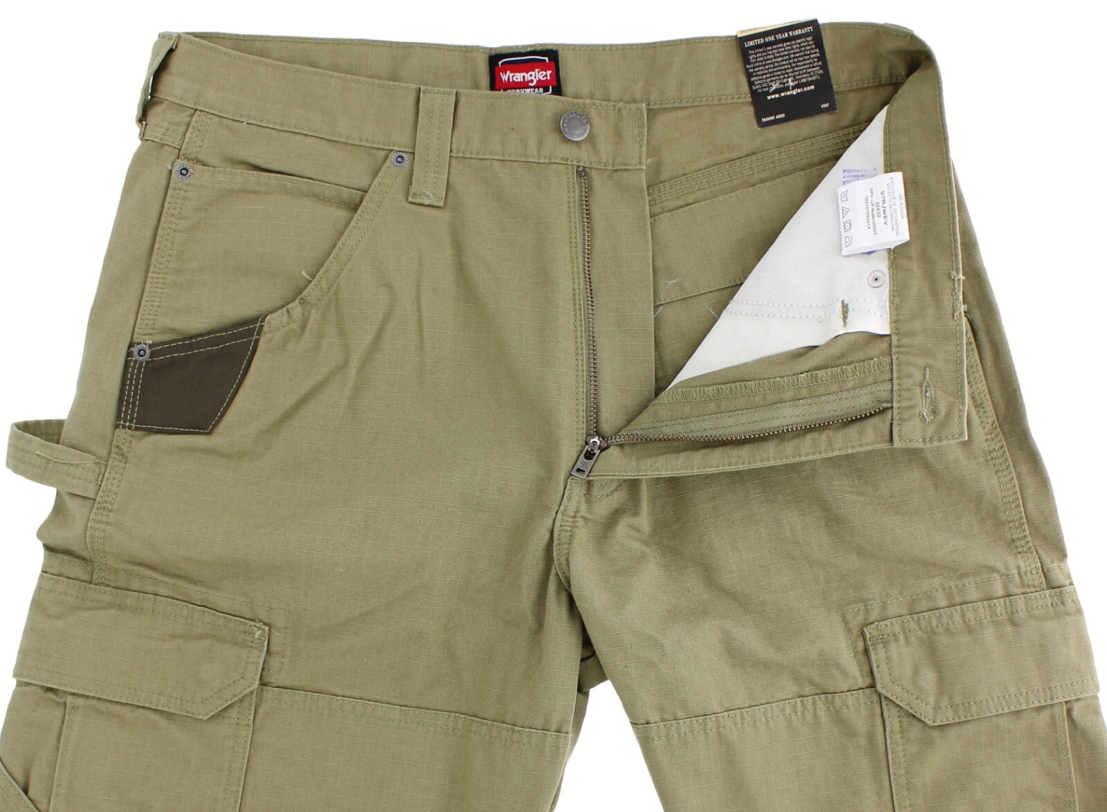 Wrangler Men’s Cargo Workwear Ranger Pant in Loden, Rip-Stop, 8-Utility Pockets