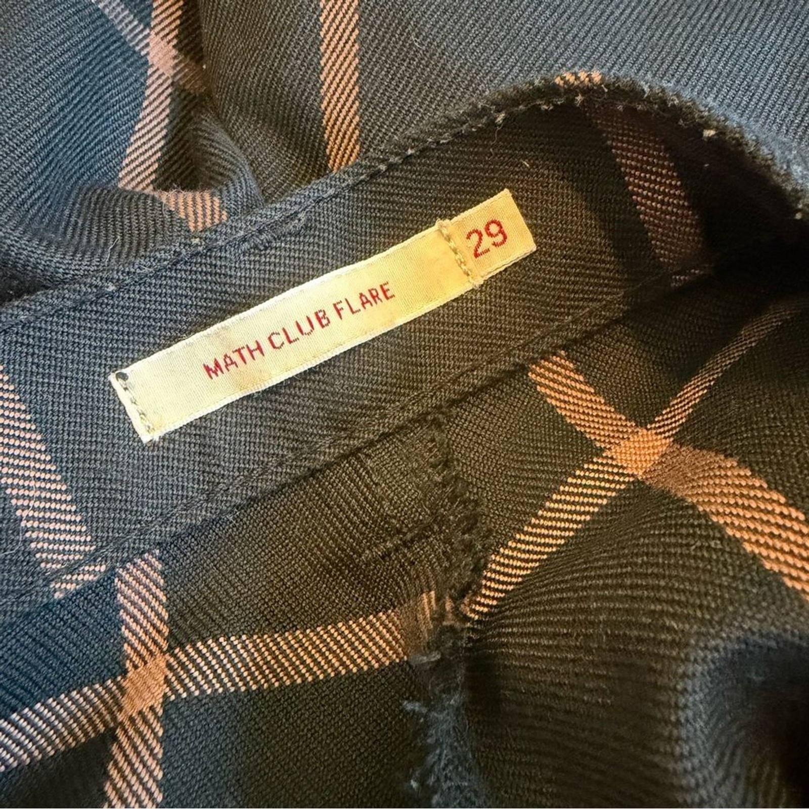 Levi’s Wool Blend Math Club Flare Black Checker Print Pants Slacks Trousers 29