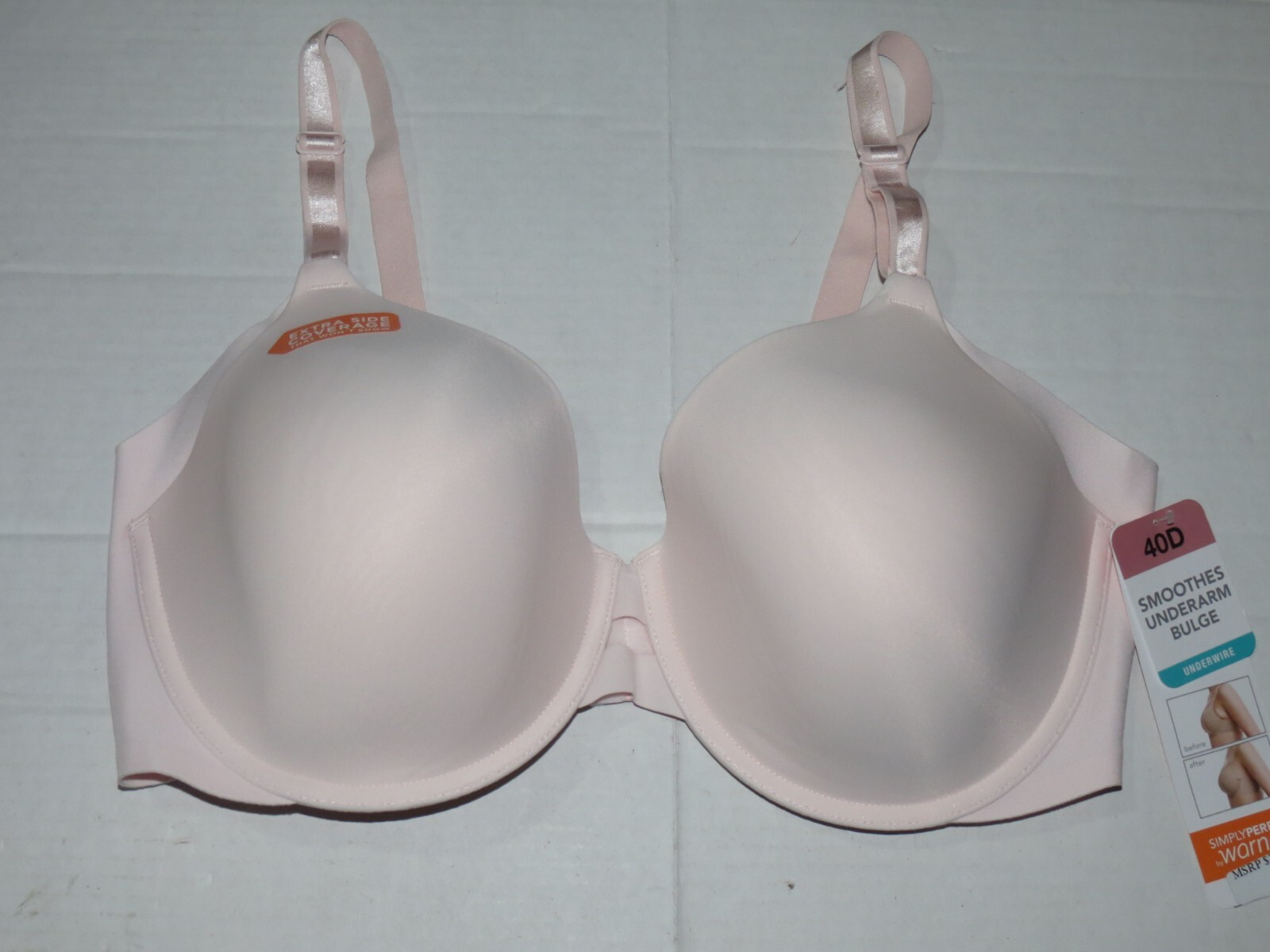 b6* Simply Perfect by Warner’s Women’s Underarm Smoothing Mesh Underwire Bra 40D
