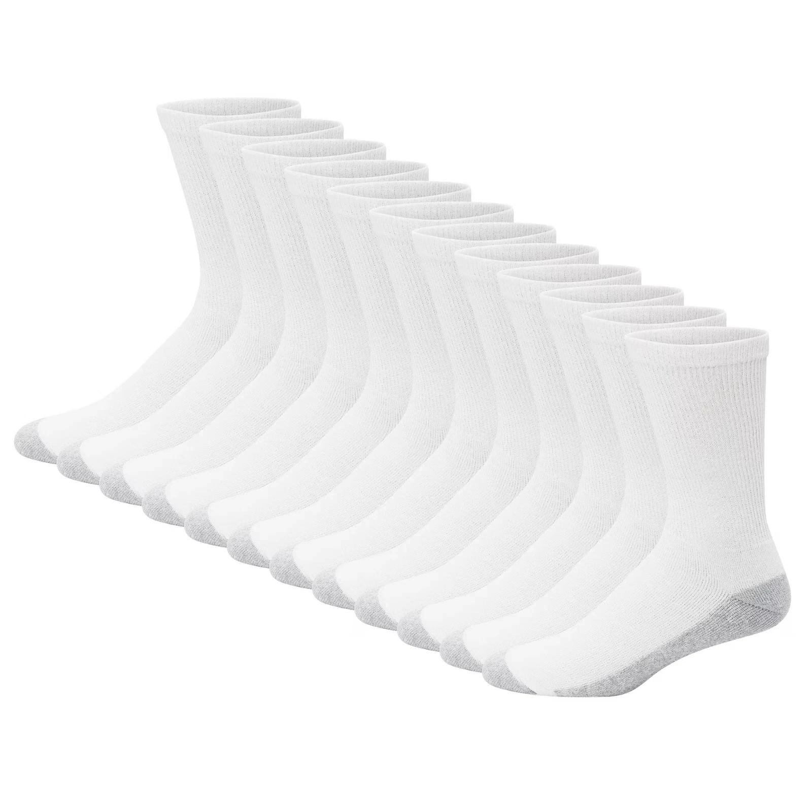 (12-Pair Pack) Hanes Men’s Double Tough Crew Socks,(Shoe Size 12-14)Great Price