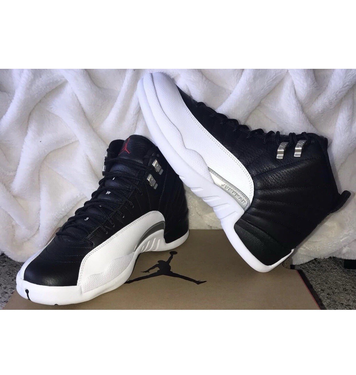 Size 8.5 – Nike Air Jordan 12 Retro Playoffs Playoff Black White 2022 CT8013-006