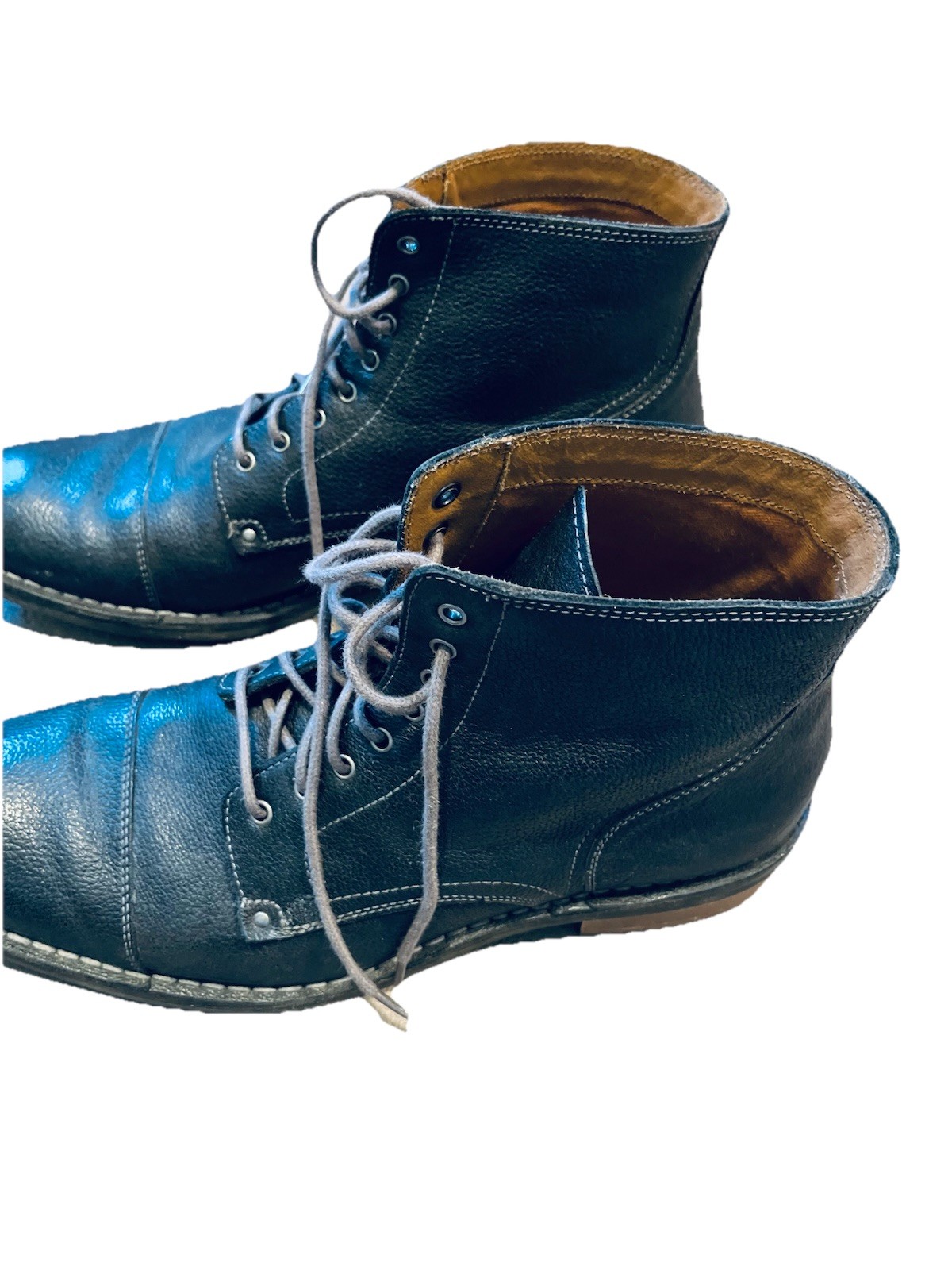 Cole Haan Men’s Black Leather Lace-Up Ankle Boots Yellowstone Cowboy Mens US 12