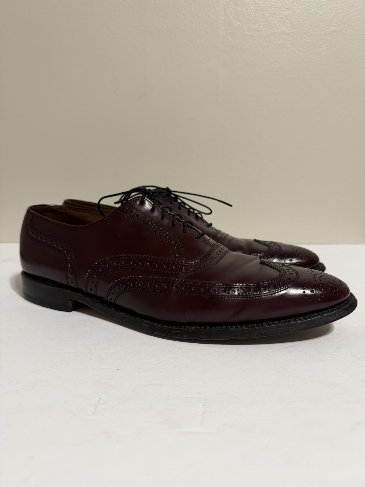 Allen Edmonds Lloyd Men’s Burgundy Oxblood Leather Wingtip Oxford Size 12D