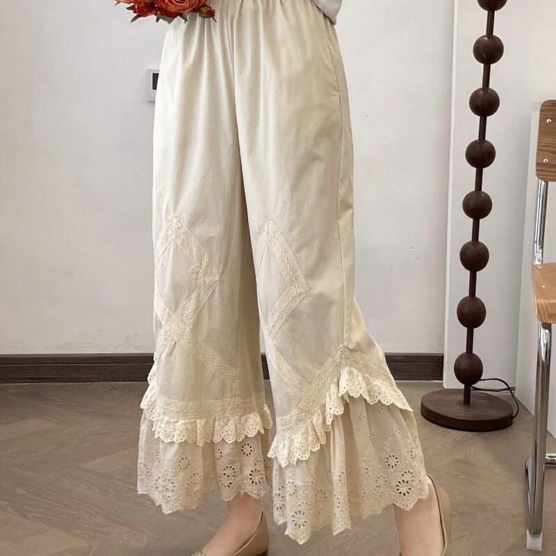 Ladies Victorian Bloomers Pants Renaissance Pettipants Ruffle Trousers Mori Girl