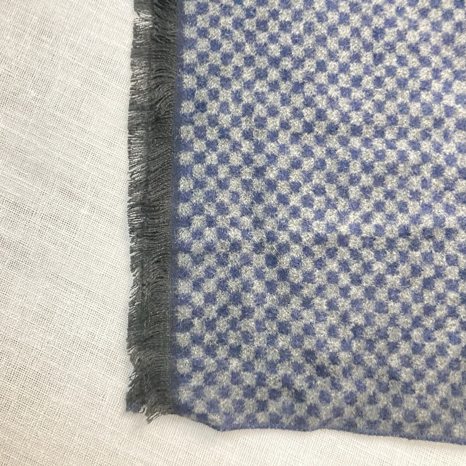 FULLRON Scarf Soft Warm Cashmere Blend Scarves Mens Classic Blue Checkered NWT