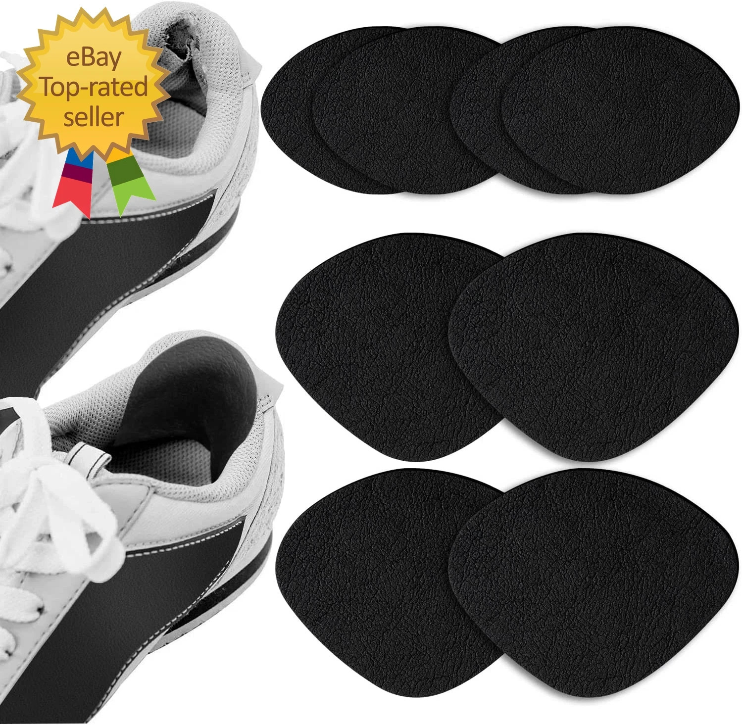 Shoe Heel Repair, 4 Pairs Self-Adhesive inside Shoe Patches Kit for Repair Holes