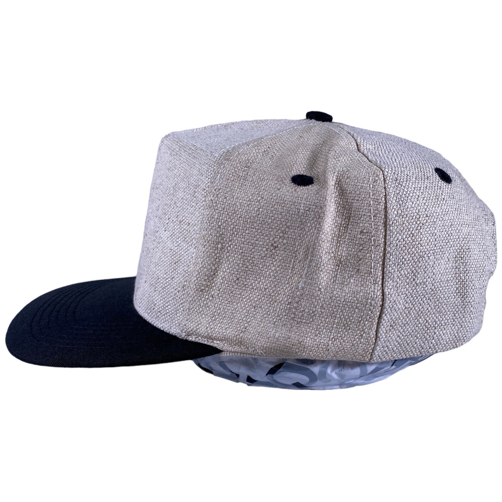Kati Cap Blank 2 Tone Black/Tan SnapBack Hat Add Your Patch or Logo Vintage NOS