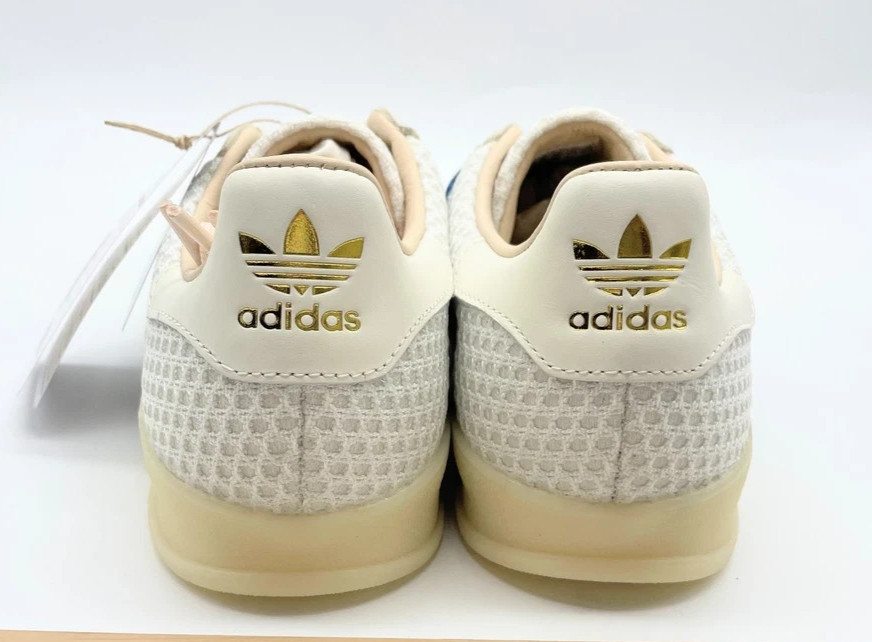 adidas Originals Gazelle Indoor Shoes Off White Focus Blue Sneakers Mens JH5419