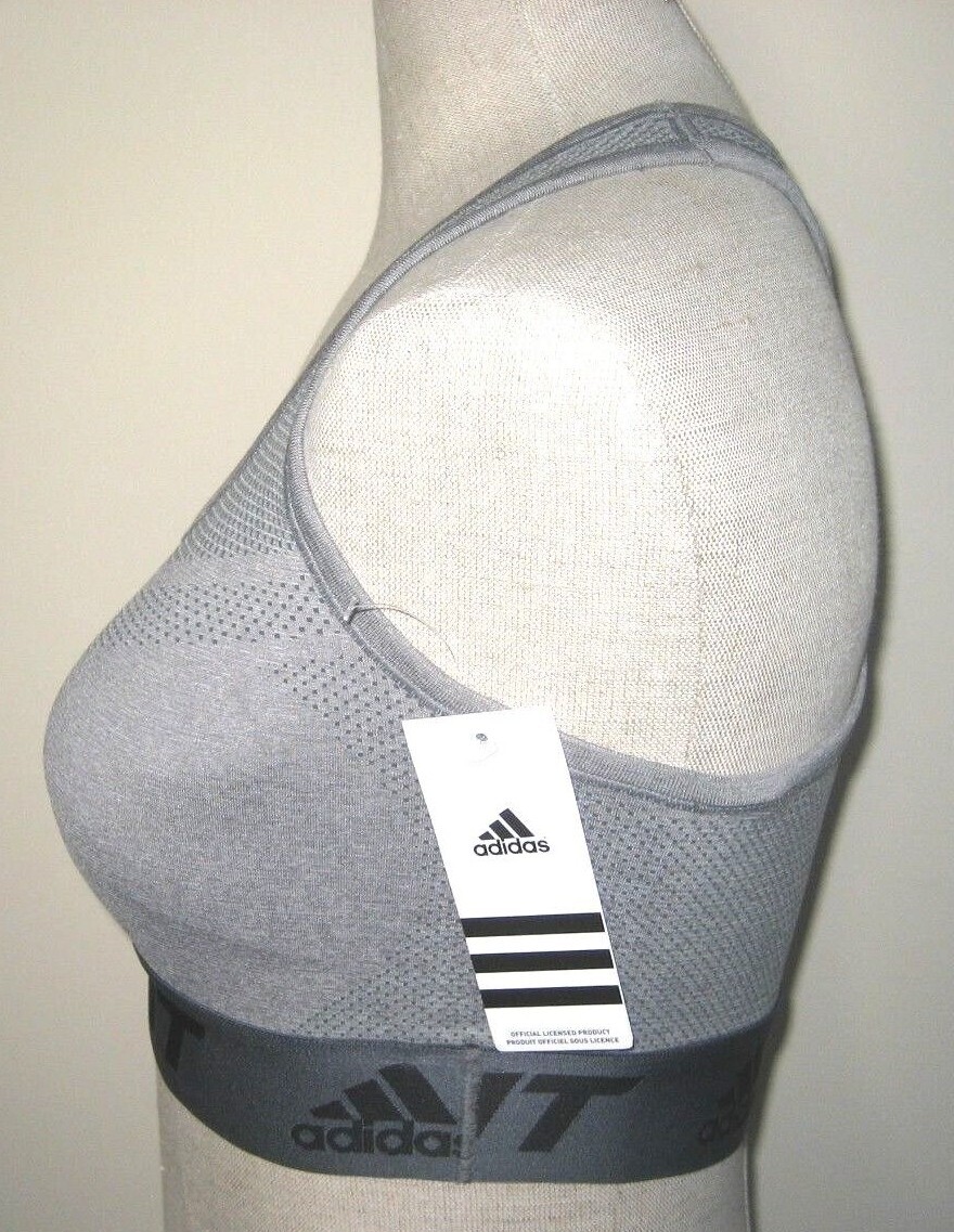 Adidas Women’s Techfit Primeknit sports bra Gray Heather Black NWT Free Ship