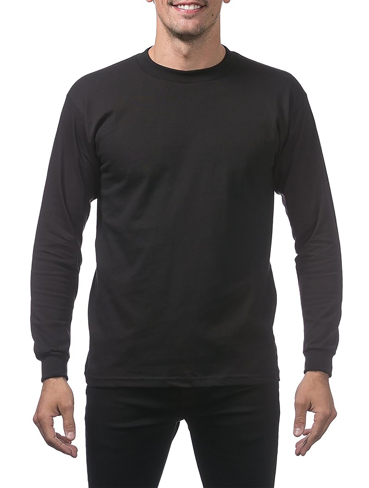 Pro Club Men’s 3-Pack Heavyweight Cotton Long Sleeve Crew Neck T-Shirt