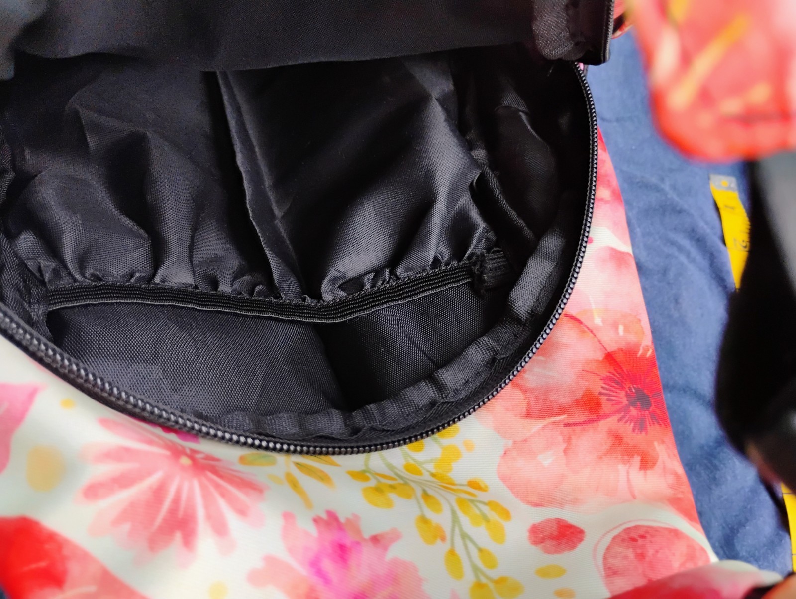 Cross body backpack sling with floral print adjustable strap