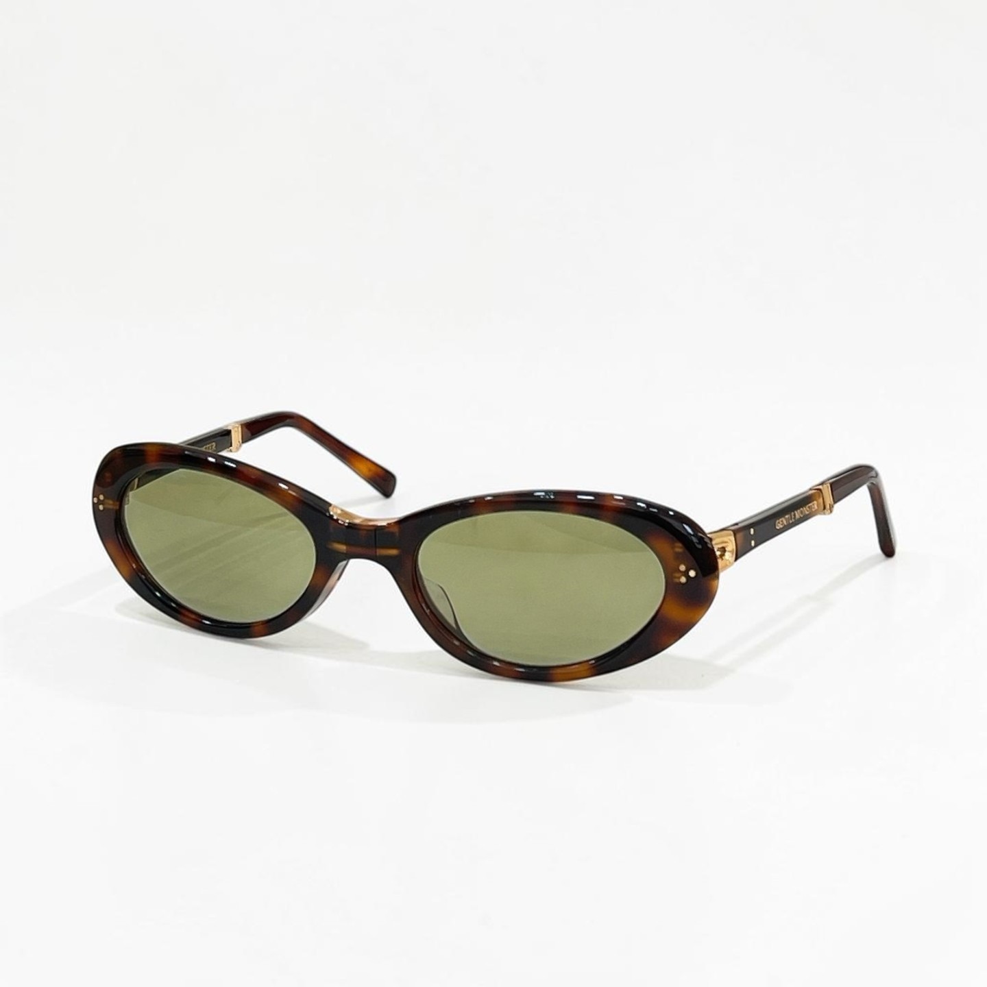 GENTLE MONSTER LOLANG Havana Light Green 55口21-132 Sunglasses New w/ Case