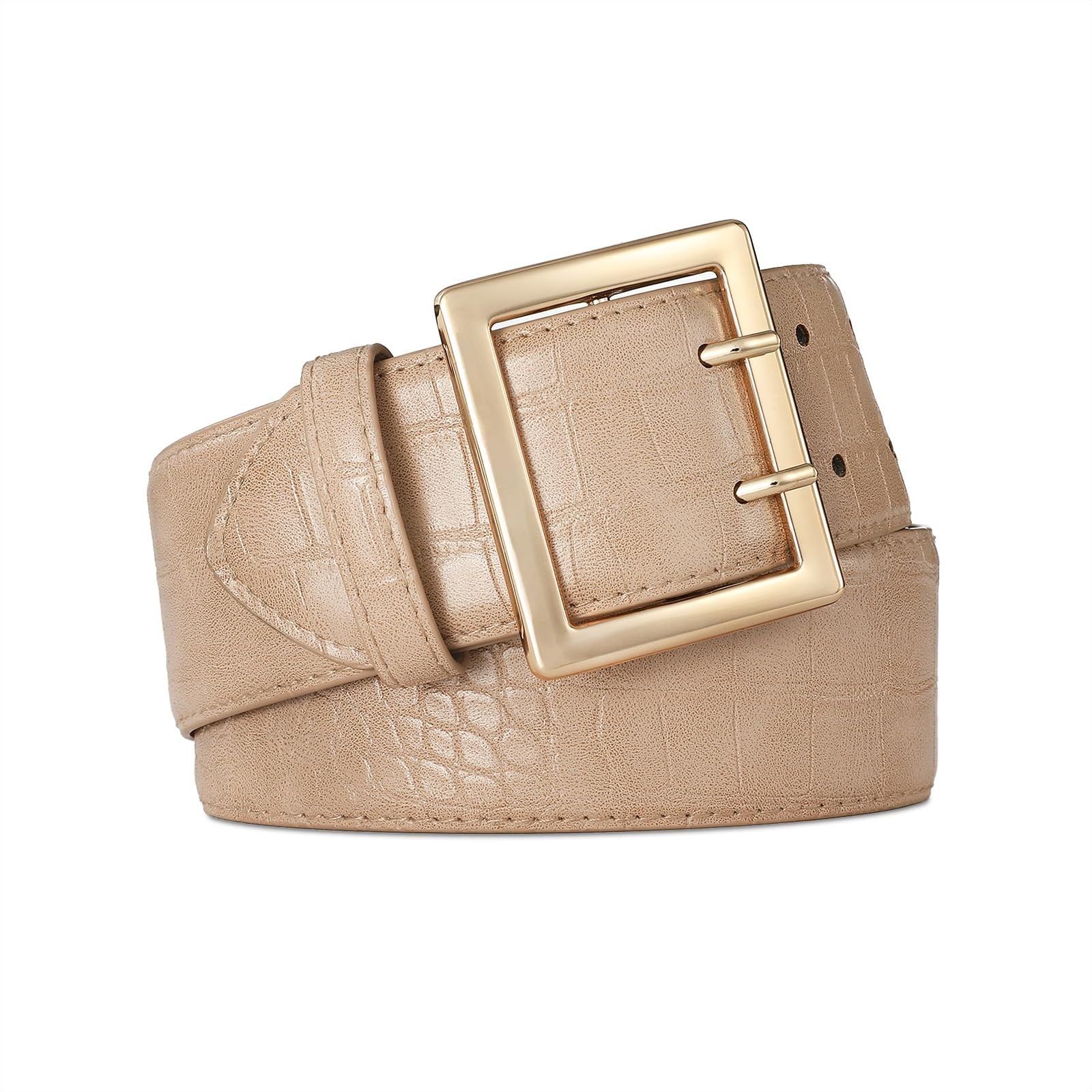 Wide Belts for Women Leather Wide Belts Fashion Thick Black Belt With Gold