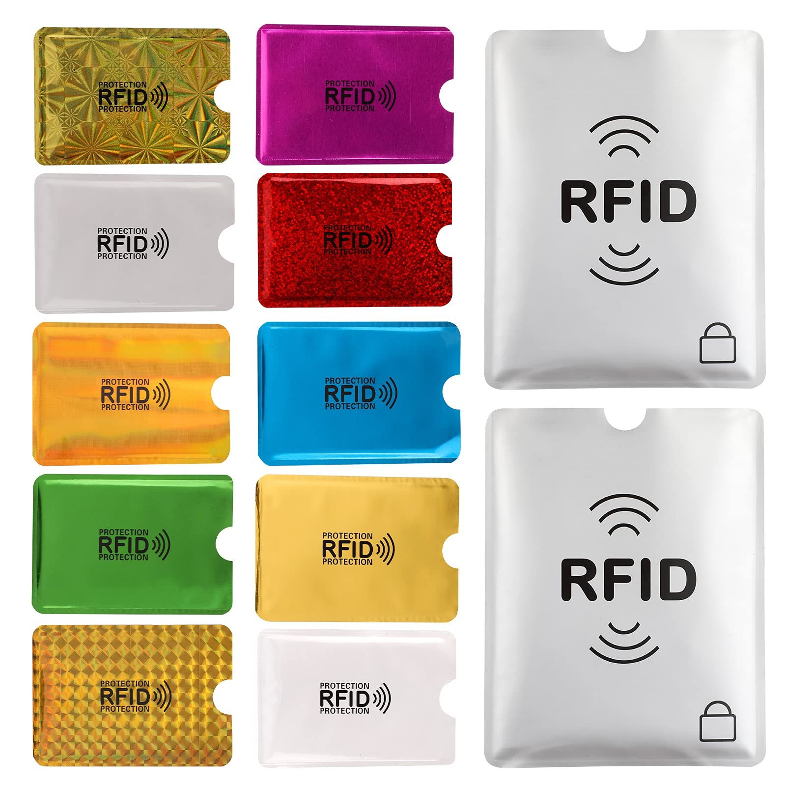 28 RFID Blocking Sleeves (24 Credit Card Protector Holders in 12 colors & 4 P…