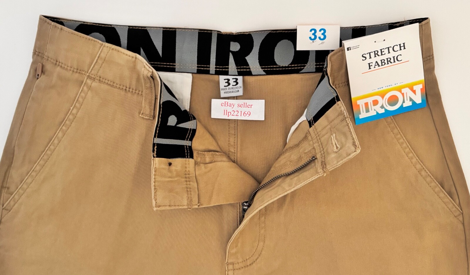 IRON CO Men’s Stretch Shorts (SIZE 33) Flex Waist Flat Front BOARDWALK New Tag!