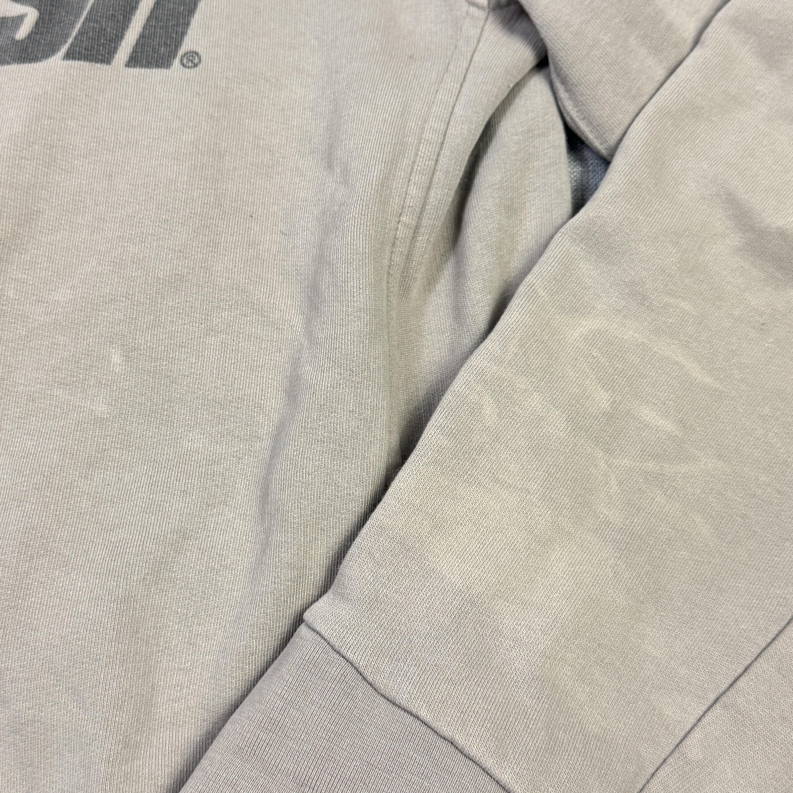 Nike Sweatshirt Mens Small Beige Full Zip Lined Insulated Pockets Graphic