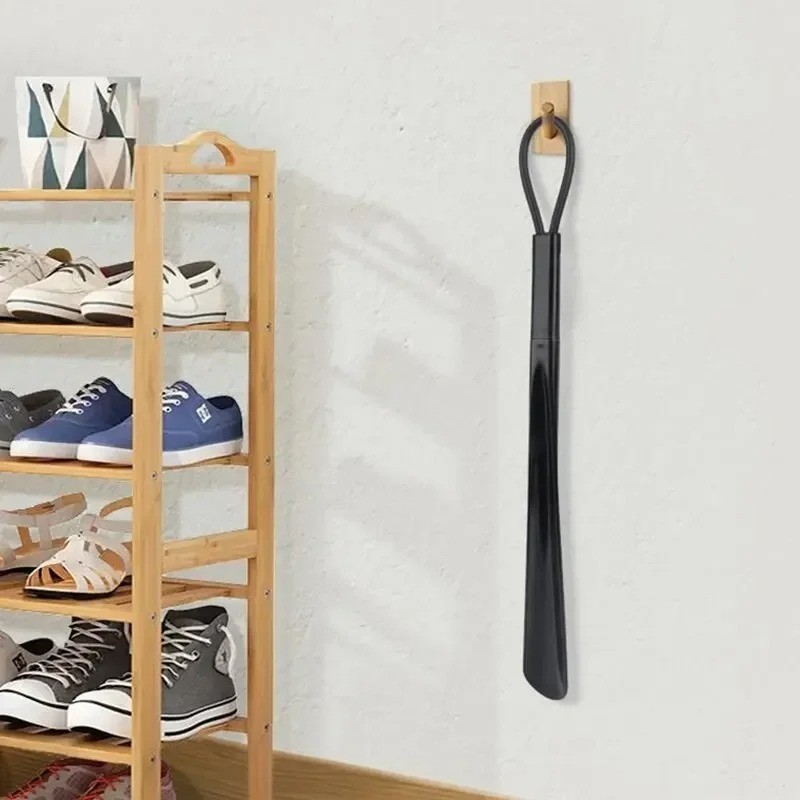 Extra Long Black Plastic Shoe Horn Spoon Shape Flexible Shoe Lifter Tool