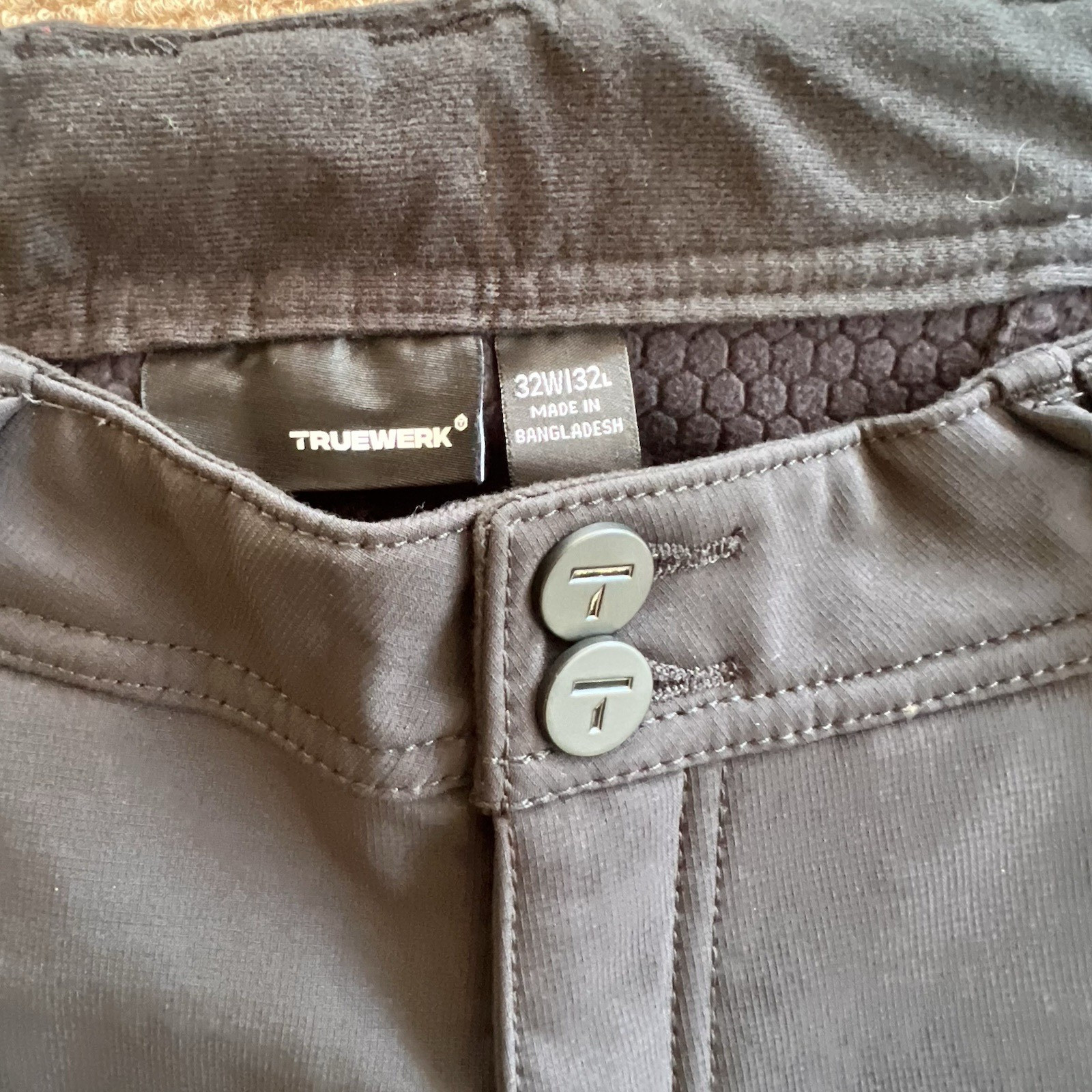 Truewerk Pants Mens 32 Black T3 Werkpant Fleece Lined Cargo Utility Work 32×32