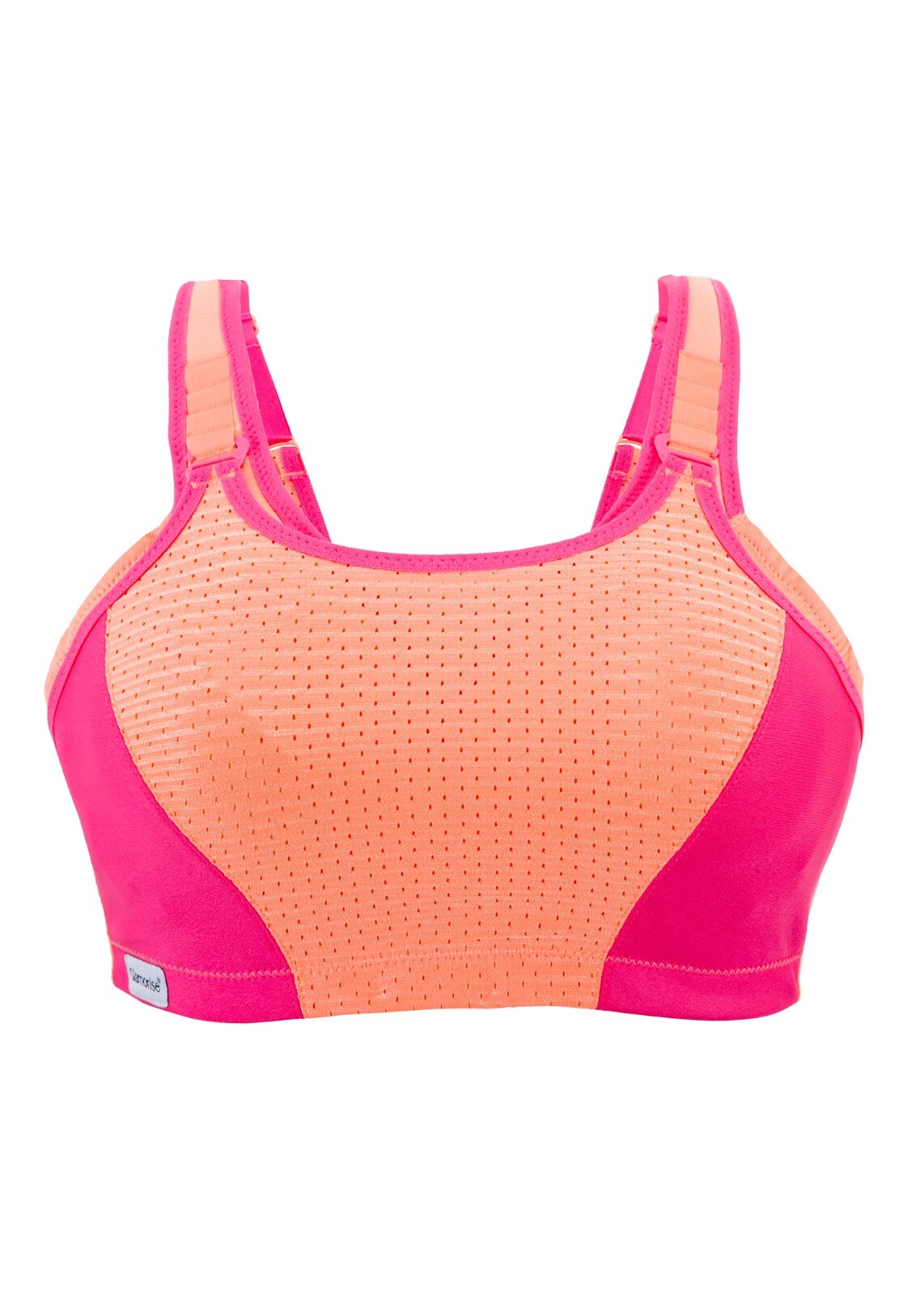 Glamorise SPORT Bra 2-Layers Wire-Free LOW-HIGH IMPACT SUPPORT Pink & Orange NEW