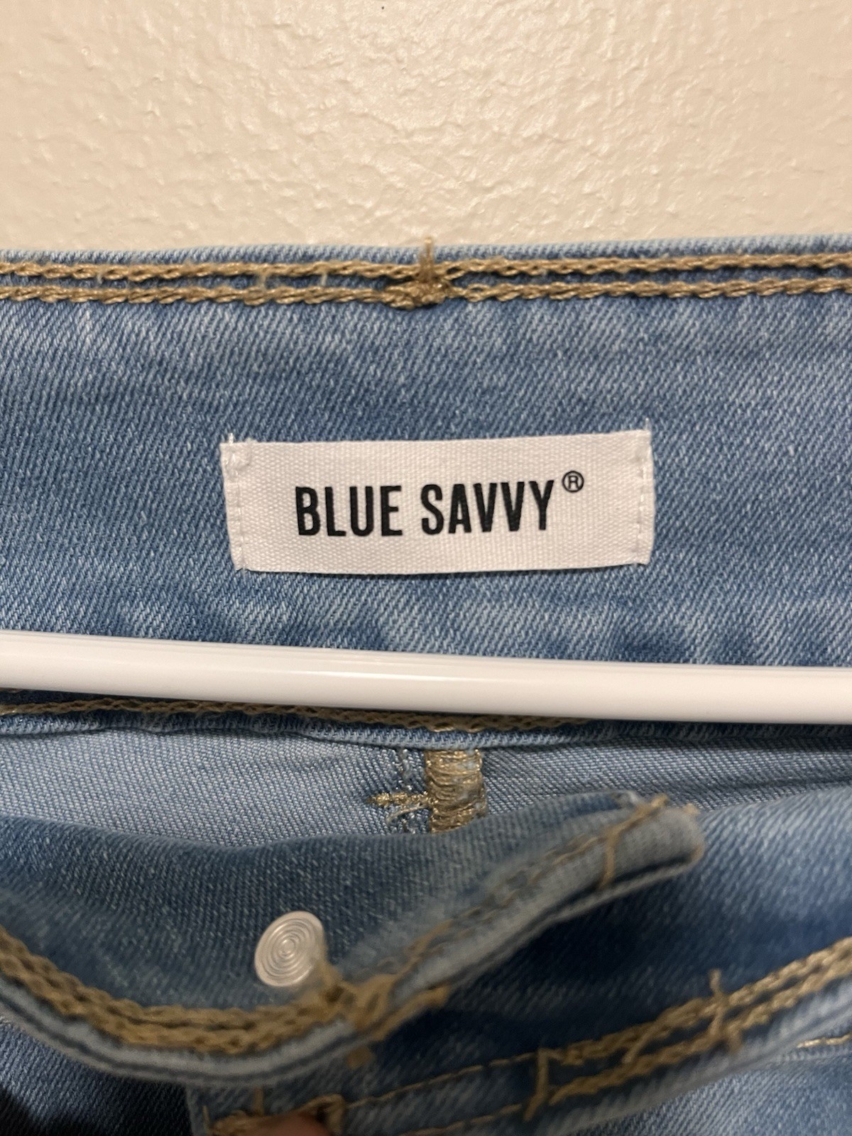 Blue Savvy Women’s Light Wash Skinny Jeans Size 14 Stretch Mid Rise 5-Pocket