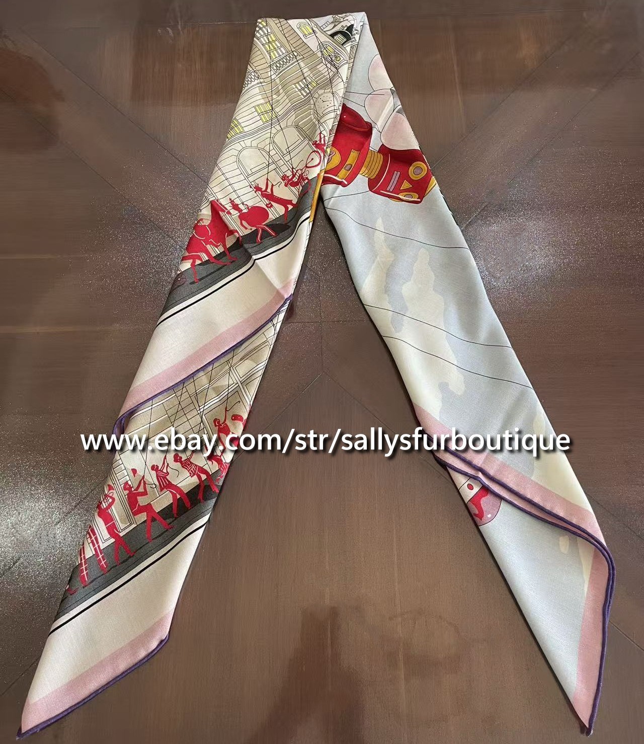 Boutique 70% Cashmere 30% Silk Wrap Scarf Parade Print 2 Face Shawl 53″