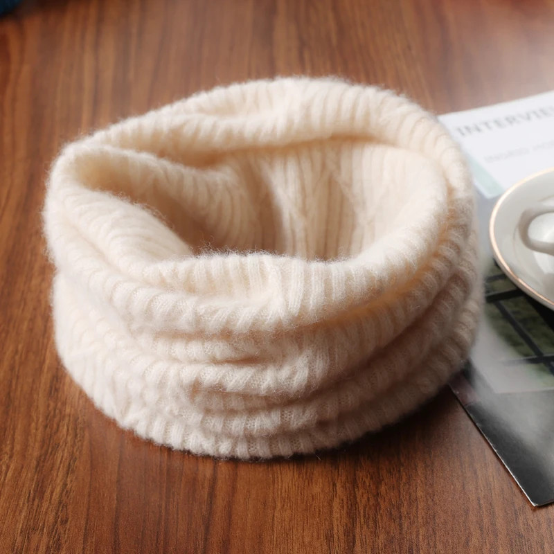 100%Wool Ring Scarf for Women&Men Autumn Winter Soft Warm Cashmere Scarves