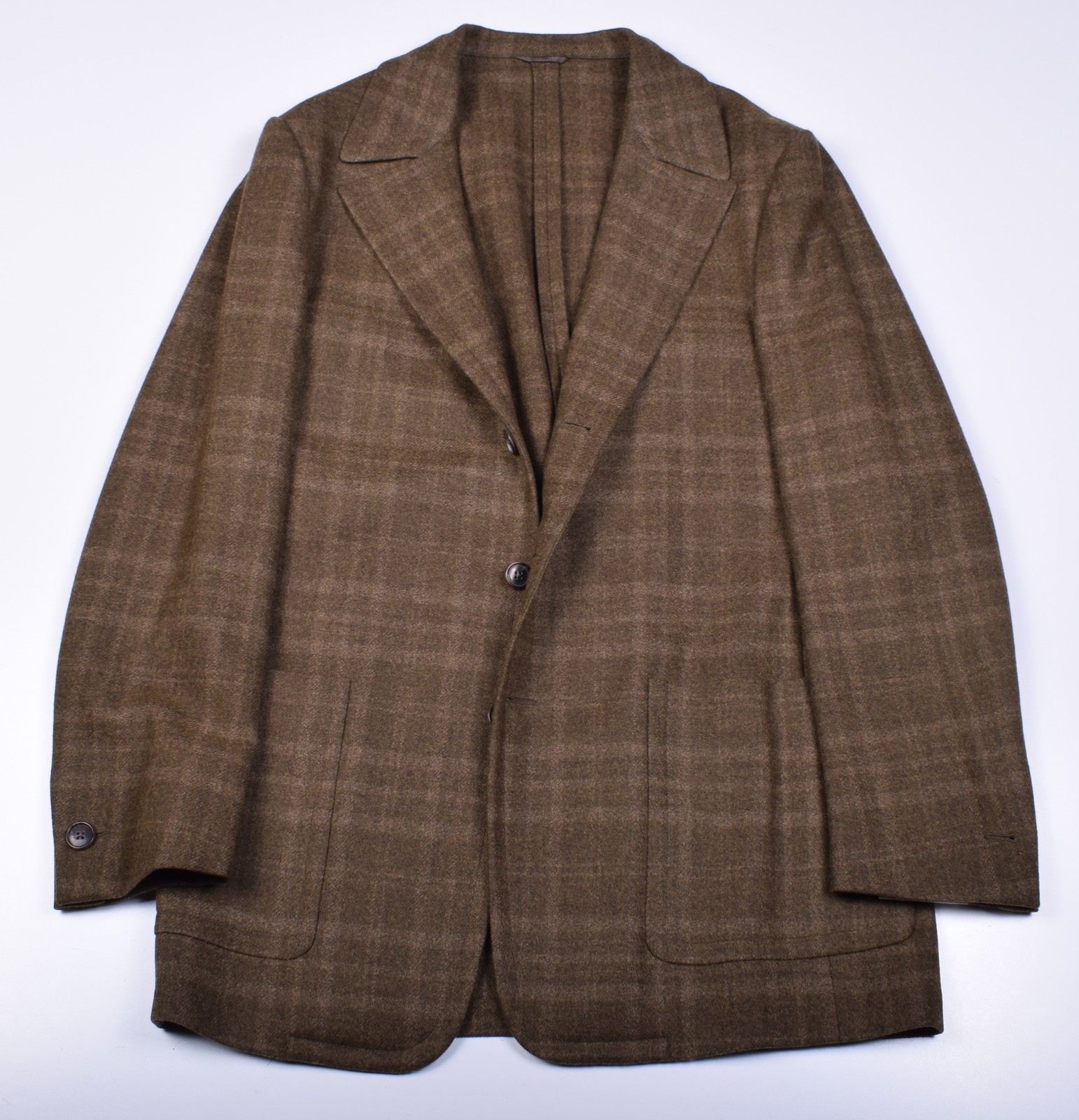NEW Belvest Green/Brown Plaid Flannel Casual Jacket Wool Unlined Sportcoat 40 R